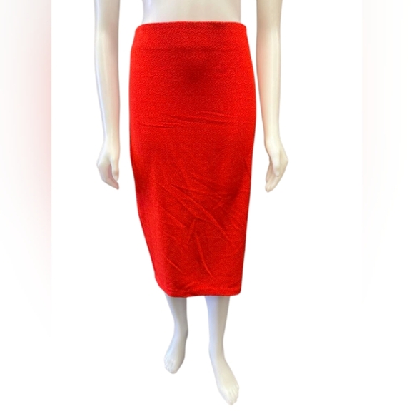 Kardashian Kollection NWT Basic Crepe Pencil Skirt Vintage Orange Size XL - Picture 2 of 8